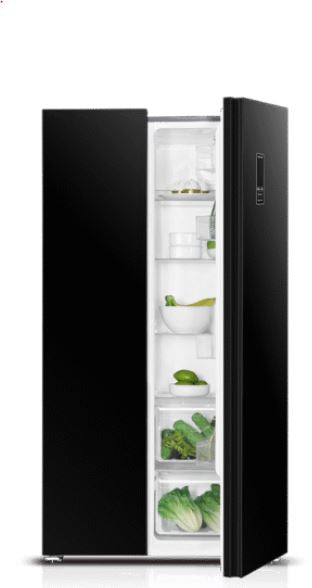 Metalux Side by Side Fridge A++, No Frost, 442Lit, Black