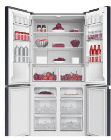 Metalux Side by Side A++, No Frost, 442Lit, Glass Black