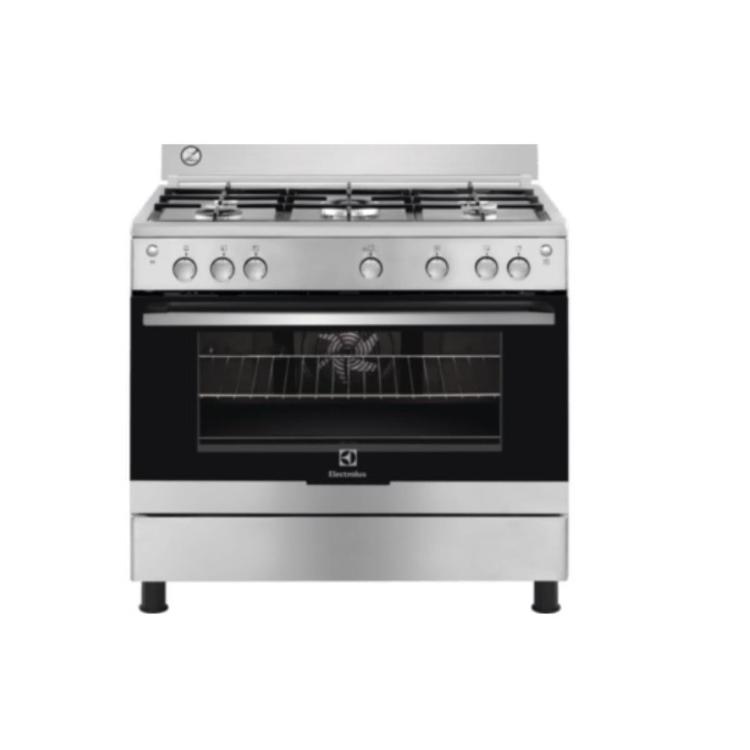 Electrolux Free Stand Oven, 5Burners, Steel Full Safety, Stainless Steel