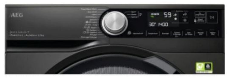 AEG Front Load Washing Machine A+++, 1400RPM, 9KG, Inverter Motor, Matt Black