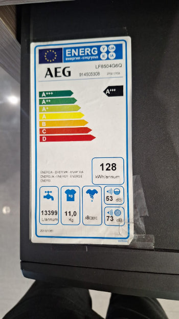 AEG Front Load Washing Machine A+++, 1400RPM, 11KG, Inverter Motor, Matt Black