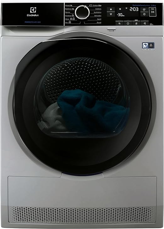 EW8H1966TBS / ELECTROLUX Condenser dryer 9 KG ,  ,silver, Drum Volume : 118 liter , Tank Capacity : 9KG / A++ / 7