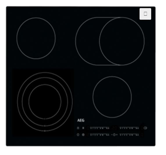 AEG Built in Hob A, 4Cooking Zones, Direct Touch Control, 60Cm, Black