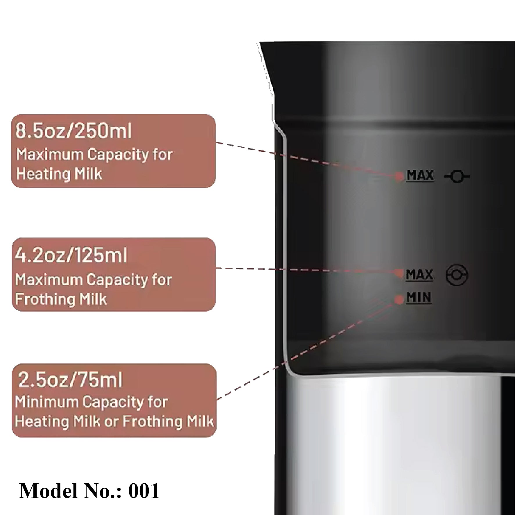 Primo Café Milk Boiling Pot, Silver