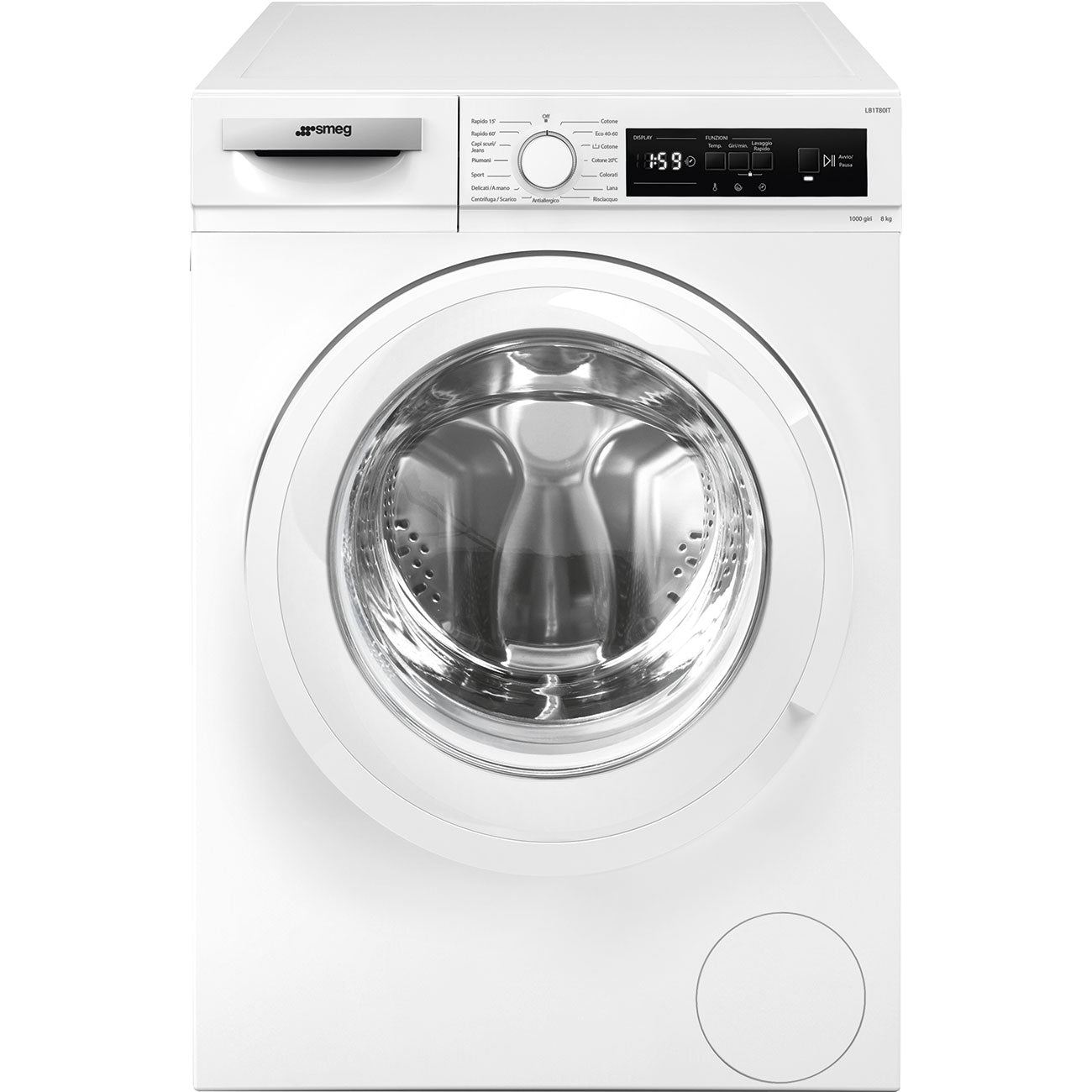 SMEG Front Load Washing Machine, Child Look, 15Programmes, 8KG, White