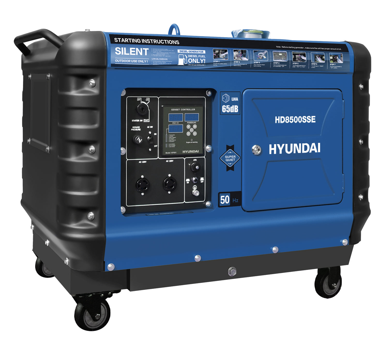 Hyundai Generator Rated 5.5 Kw Max 6 Kw, Rated Amp: 31.3 A Amp: 34.1 A, Diesel