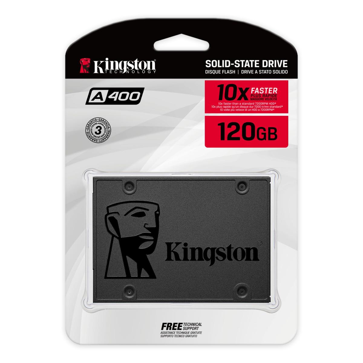 SA400S37/120G/Kingston 120GB A400 SATA3 2.5 SSD (7mm height) KINGSTON / STORAGE