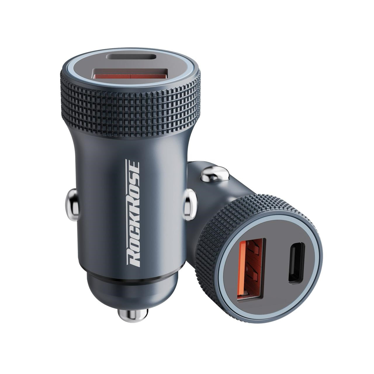 Rockrose 30W Pd & Qc 3.0 2-Port Car Charger Space Grey Rockrose 30W Pd & Qc 3.0 2-Port Car Charger Space Grey