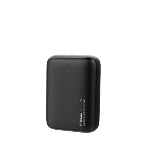 Recci Power Bank 10000Mah, 37Watts, Type-C Input & Output, Black