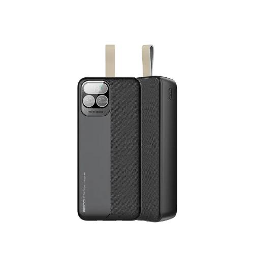 Recci Powe Bank 20000Mah, 74Watts, Type-C, Black