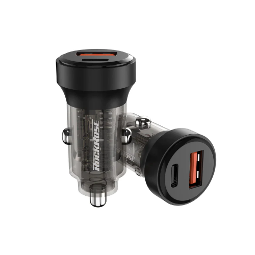 Rockrose Car Charger Ranger PQ Pro, 30Watts PD & QC 3.0, 2Port, Black