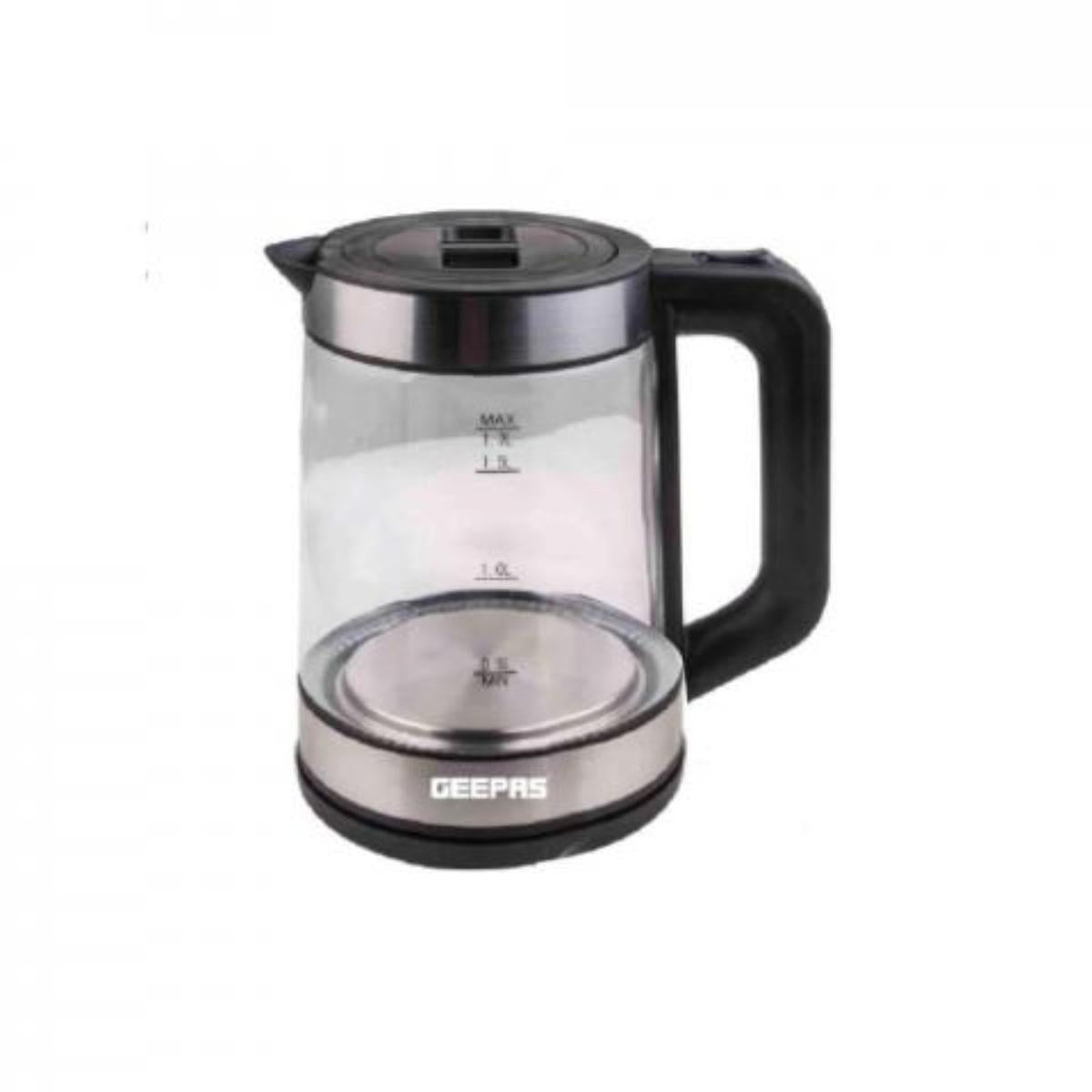 GK9902/GEEPAS 1.7LtrGlassKettle/Trnsprntglsswtrlevl1x8 GLASS / 1.7 L