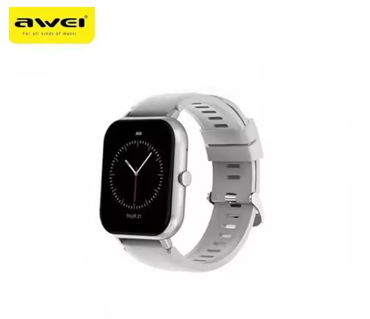 Awei Smart Watch For Women Men Bluetooth Call Heart Rate Sleep, Silver