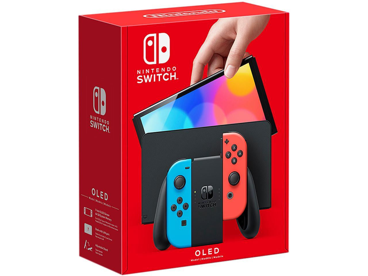 Nintendo Switch OLED, 64GB, Blue & Red