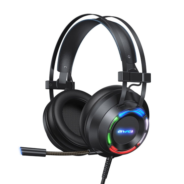 GM-2  / Awei  E-sports Gaming Wired Headphone 7.1 Surround Sound With Microphone PC Headset RGB Ligh BLACK