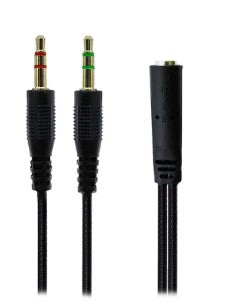 "AUX-002  / Awei AUX-001 3.5mm Female To 2 Male Y Splitter Cable Aux Audio Cable Pc Headphone 2 PORT