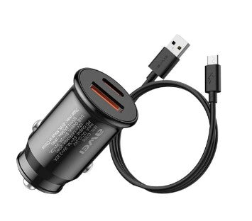 C-706 / Awei  20W Car Charger +USB Type C Data Cable Ultra Fast Charging Quick Charger 3.0 & PD 20W 20 WATT