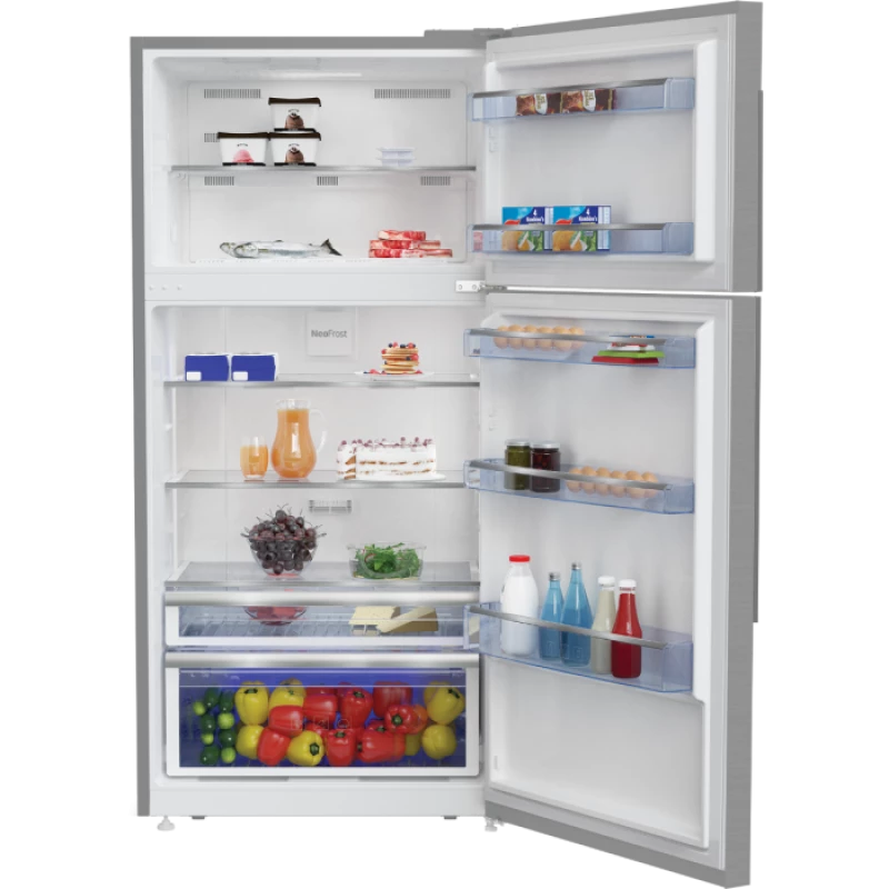 Beko Top Mount Refrigerator A+, 585Lit, Silver