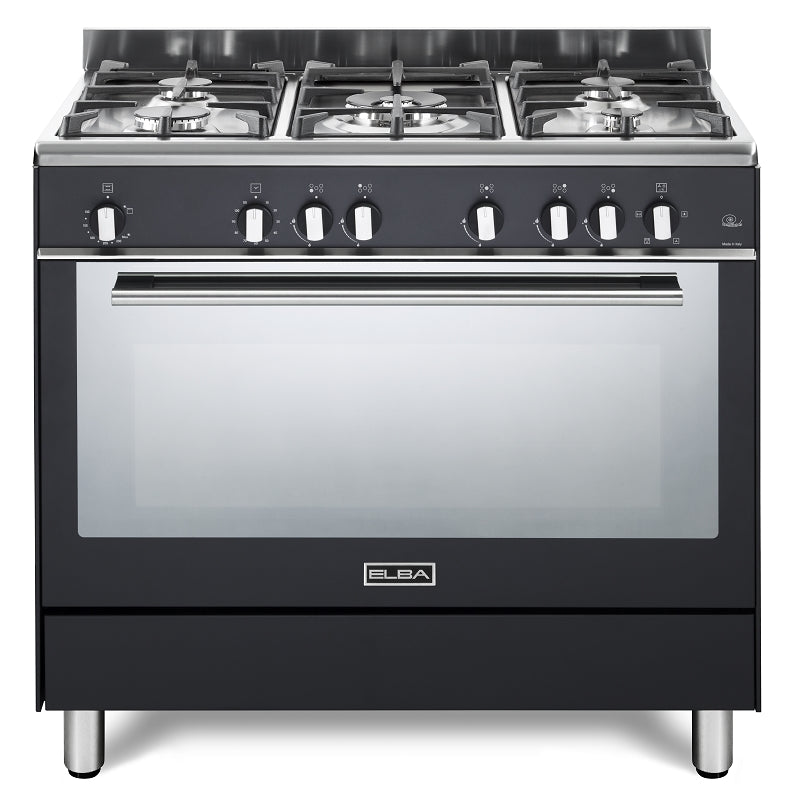 CBB 965 GLC NEW / Elba Gas cooker, 5 burners, 90*60, With Grill, Black