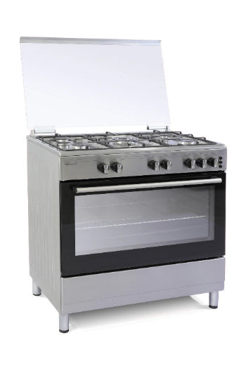 Electromatic Stoves Gas Cooker, 90Cm, 5Burners, Silver Electromatic Stoves Gas Cooker, 90Cm, 5Burners, Silver