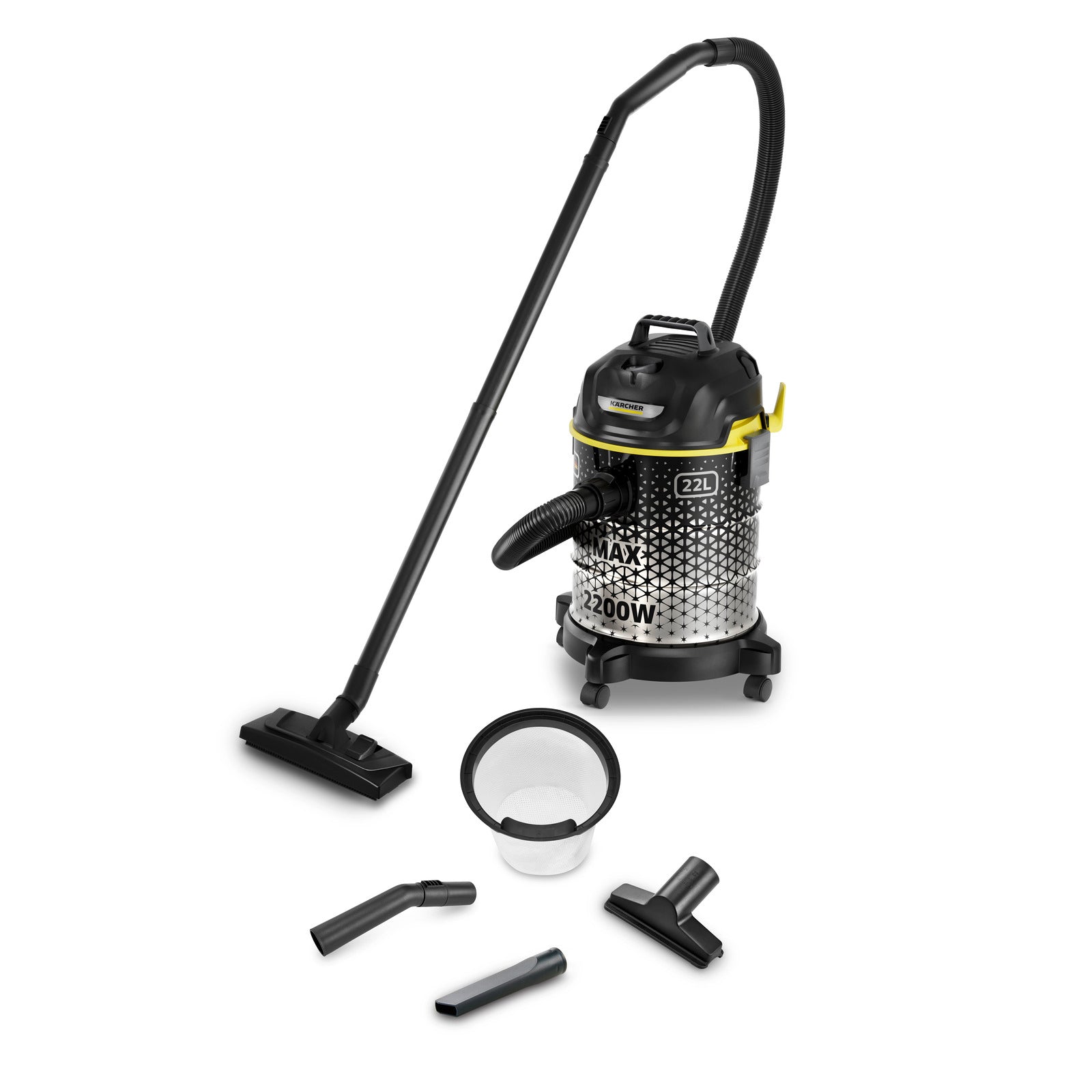 Karcher Drum vacuum Cleaner Offers Variably, 2200Watts, Adjustable Suction Power, Yellow