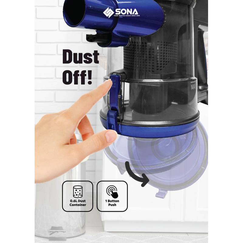 Sona Cordless Vacuum Cleaner, 250Watts, Blue