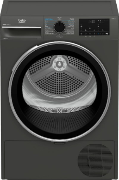 Beko Heat Pump Dryer A+++, 9KG, 15Programs, Manhattan Grey Beko Heat Pump Dryer A+++, 9KG, 15Programs, Manhattan Grey