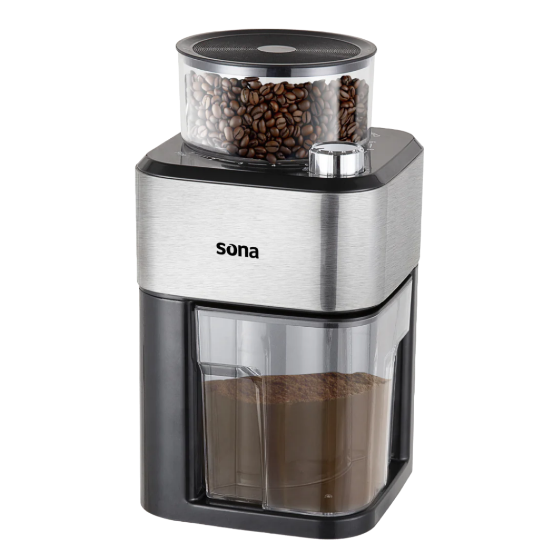 Sona Burr Coffee Grinder, 100Gr, 120Watts, Stainless Steel