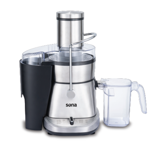 Sona Juicer, 1000Watts, 3Speeds with Pulse, Stainless Steel