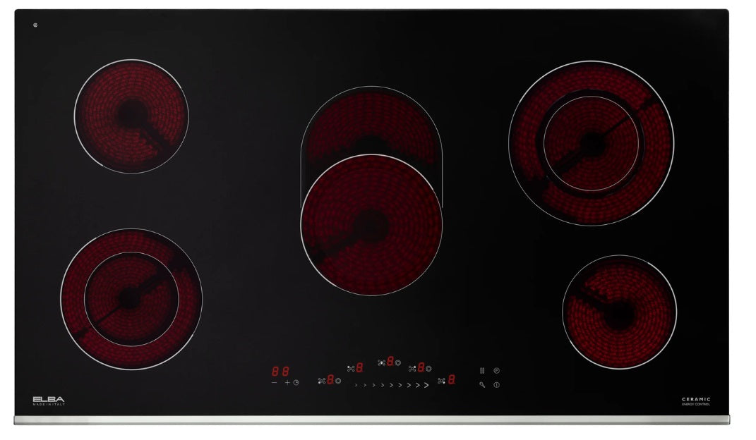 Elba Electric Built in Hob, Touch Control, 90Cm, Dual Circular & Oval zone, Vetrice