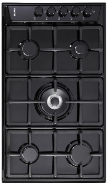 Elba Built in Gas Hob 90Cm, 5Burners, Black Elba Built in Gas Hob 90Cm, 5Burners, Black