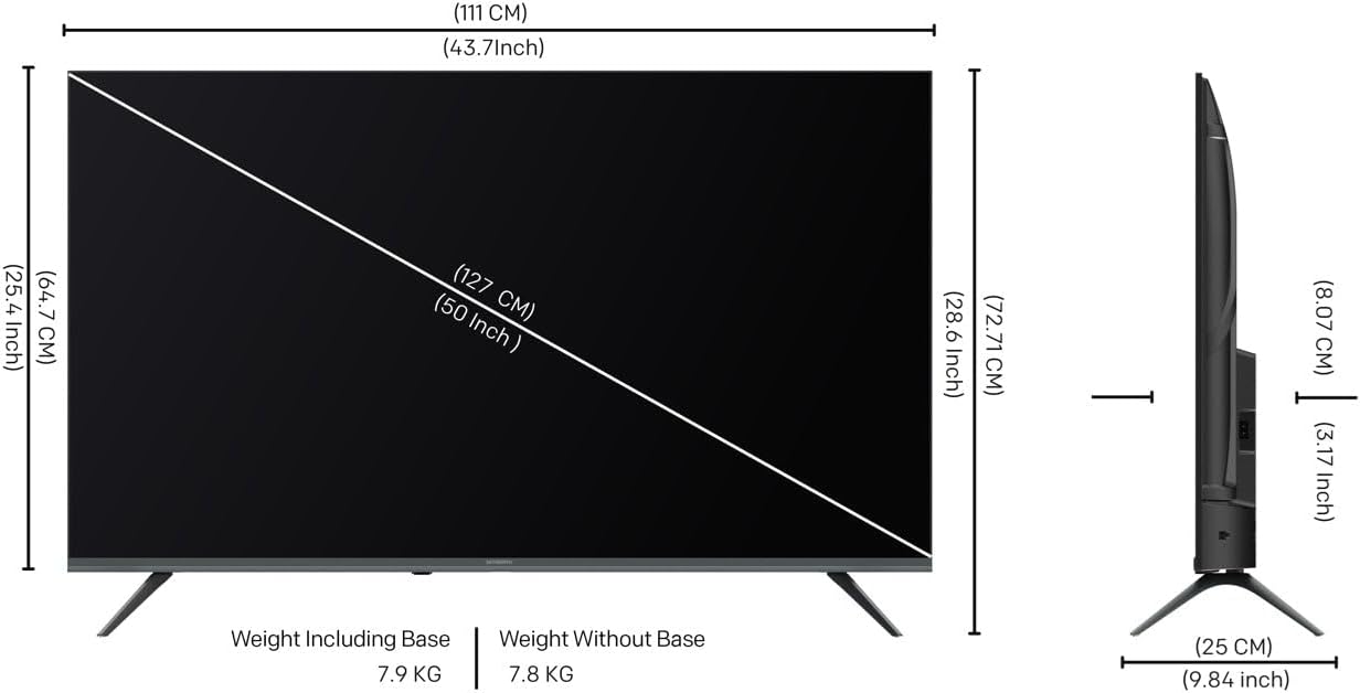 Skyworth LED TV 50Inch 4K, Smart Google TV, 3HDMI & 2USB