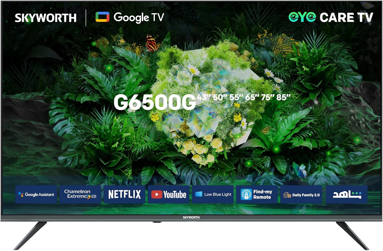 Skyworth LED TV 65Inch 4K, Smart Google TV, 3HDMI & 2USB