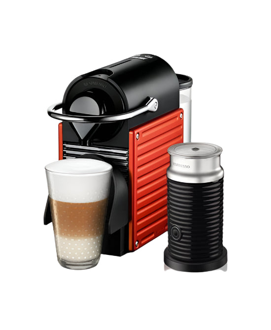 Nespresso Coffee Maker Bundle Red Pixie + Black Aeroccino3 Nespresso Coffee Maker Bundle Red Pixie + Black Aeroccino3