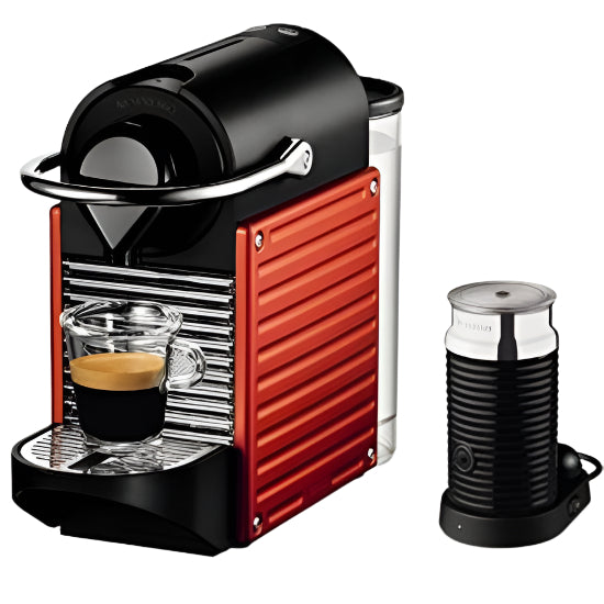 Nespresso Coffee Maker Bundle Red Pixie + Black Aeroccino3 Nespresso Coffee Maker Bundle Red Pixie + Black Aeroccino3