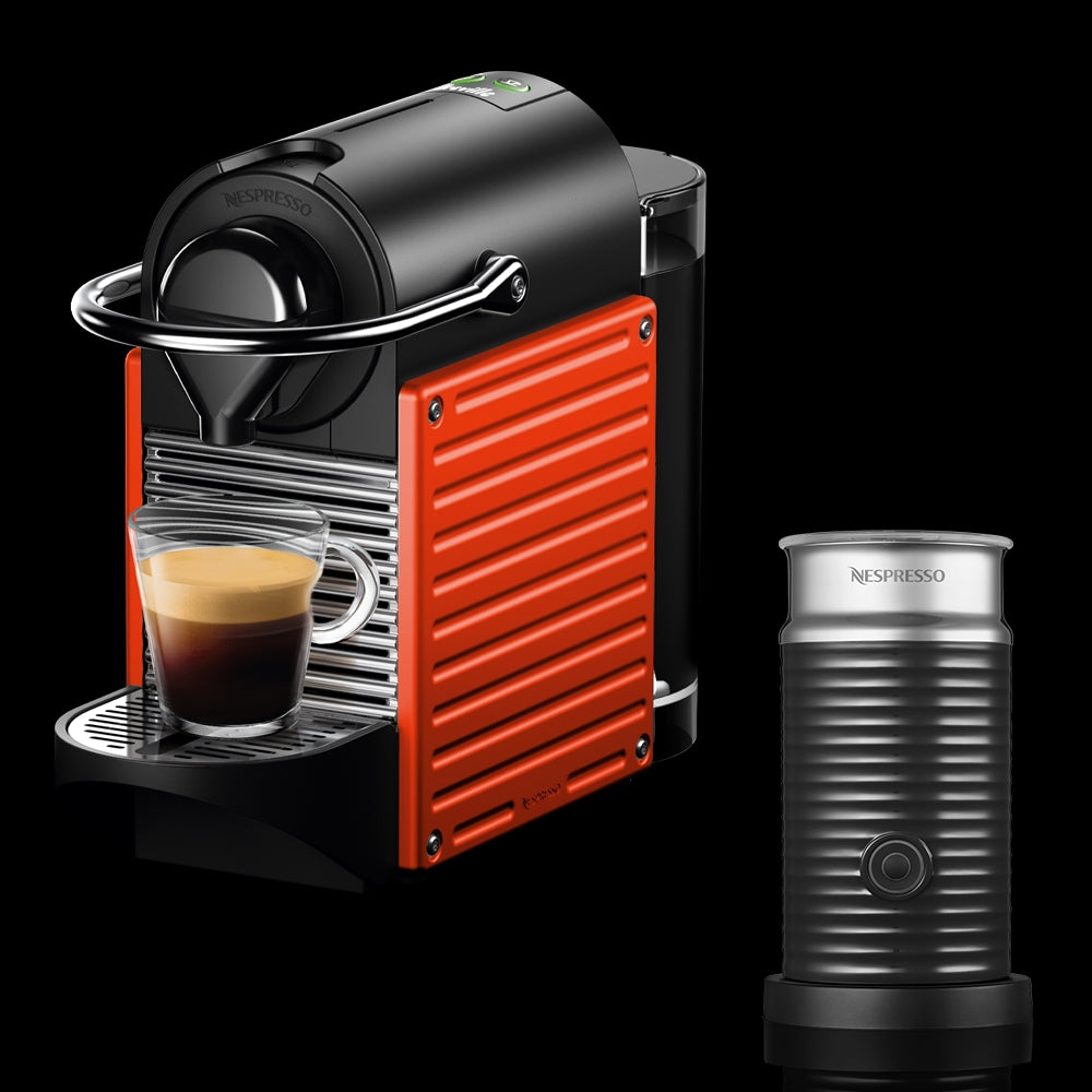 Pixie bundle 1 /Nespresso Bundle Aeroccino BK&Pixie C61 Red , Set Of OL Pixe machine with Milk Forth