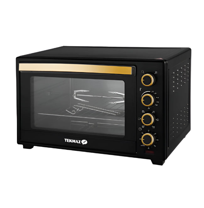 Tekmaz Electric Oven Turbo Fan Double Glass, 48Lit, 2000Watts, Black