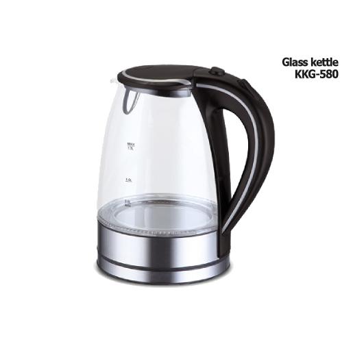 GMS2101/GOLDMASTER GLASS E-KETTLE ,1.8 L, 2200W, STRIX CONTROLLER, ANTI SCALE MESH FILTER, 360 CORDL GLASS / 1.7 L