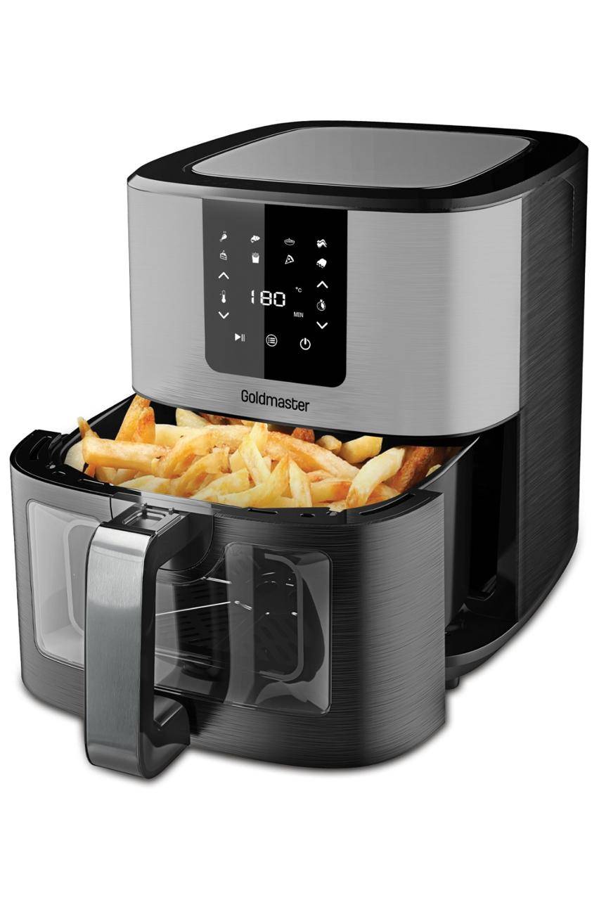 GM-8424 / gold master Airfryer with 7 ltr, 1700 Watt, Black and steel, With timer,8 programs