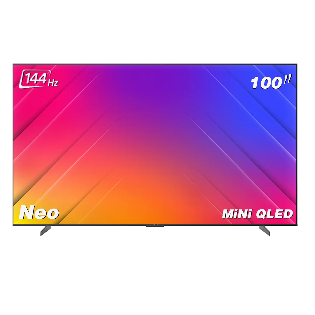 G-Guard Mini LED TV 100Inch QLED 4K, Google TV licensed, 4HDMI & 2USB, 144Hz
