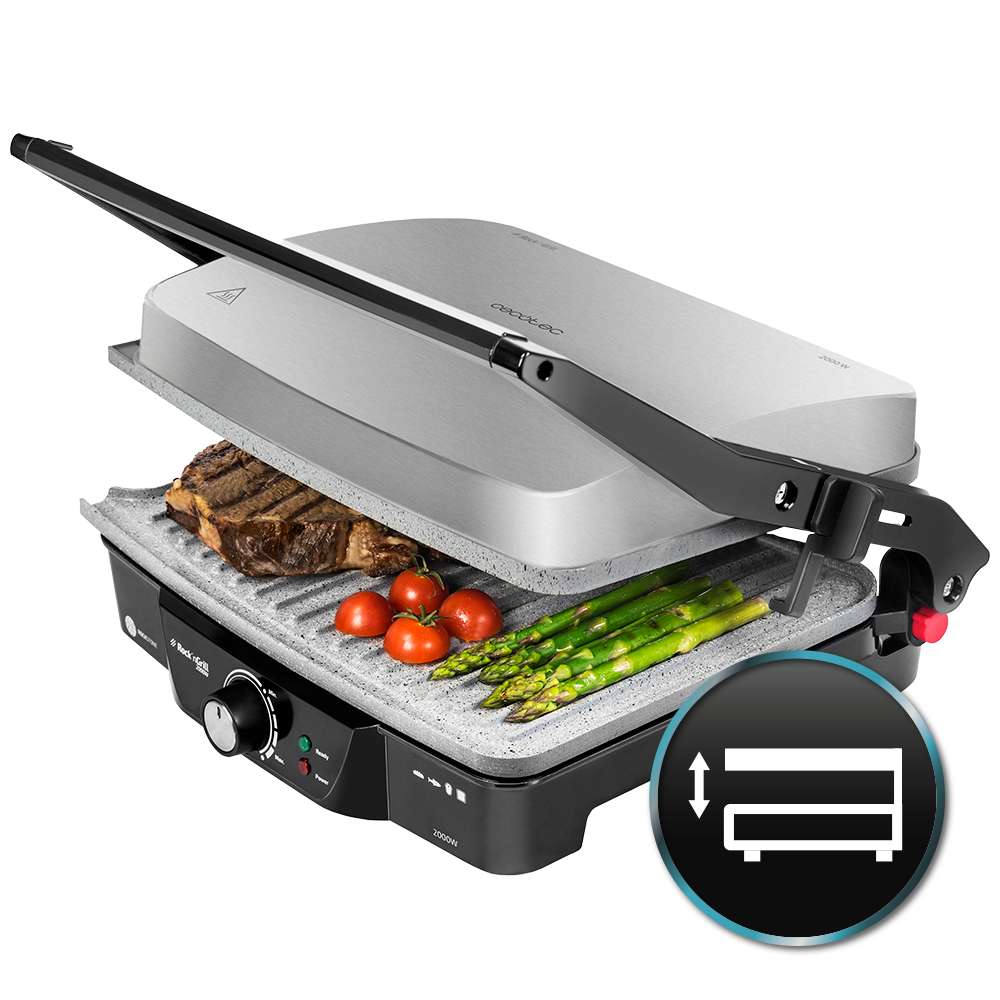 Cecotec Electrical Grill & Sandwiches, 2000Watts, Steel / Black