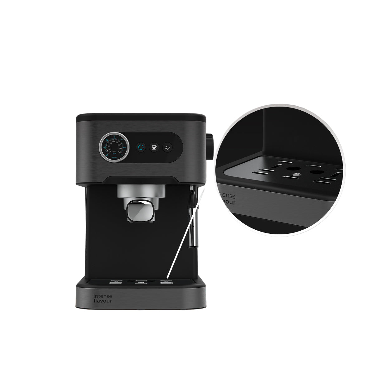 Cecotec Espresso Coffee Machine 20 Pro, 1.5Lit, 20Bar, 850Watts, Black