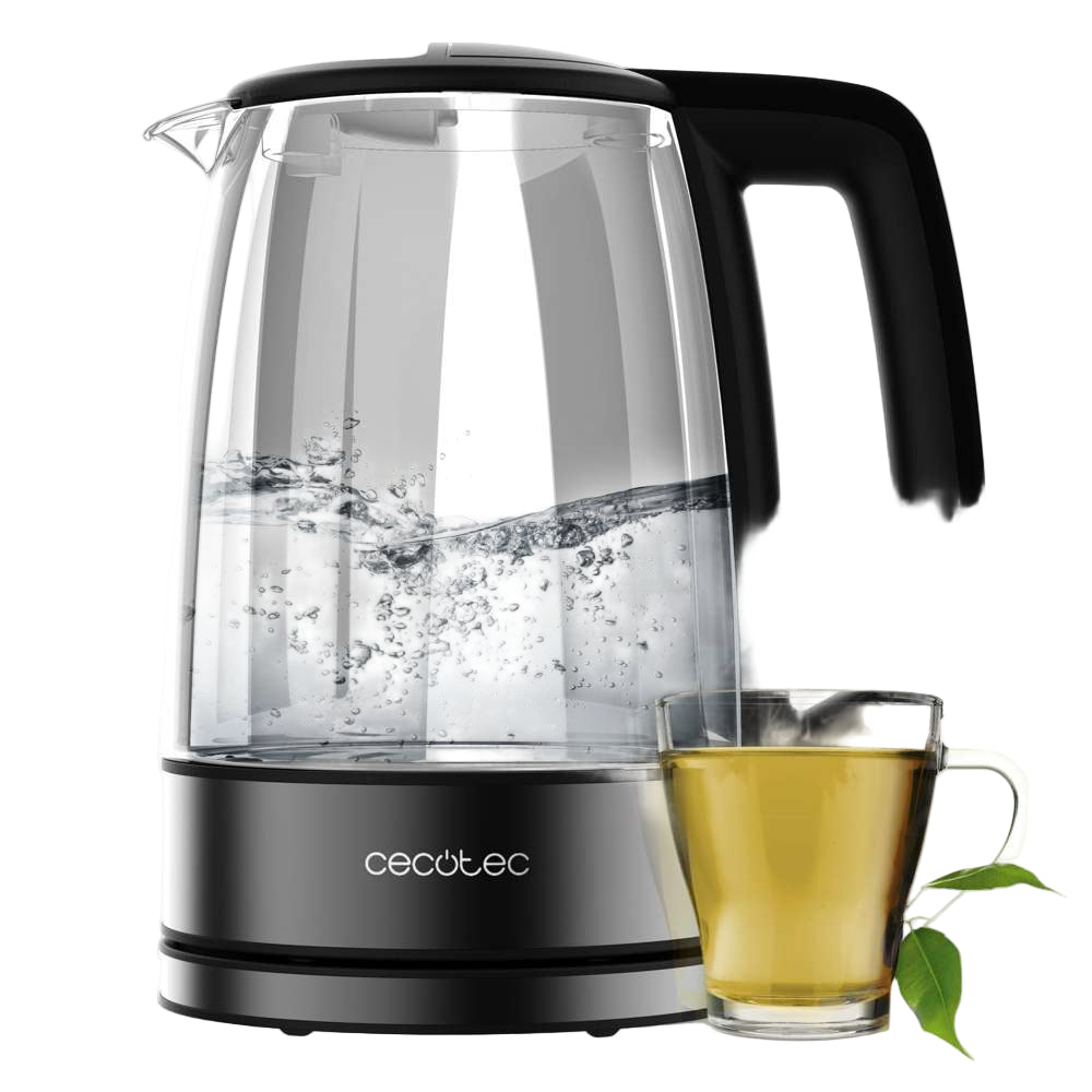 Cecotec Thermo Sense Electric Kettle, Glass Body, 1.7Lit, 2200Watts, Clear