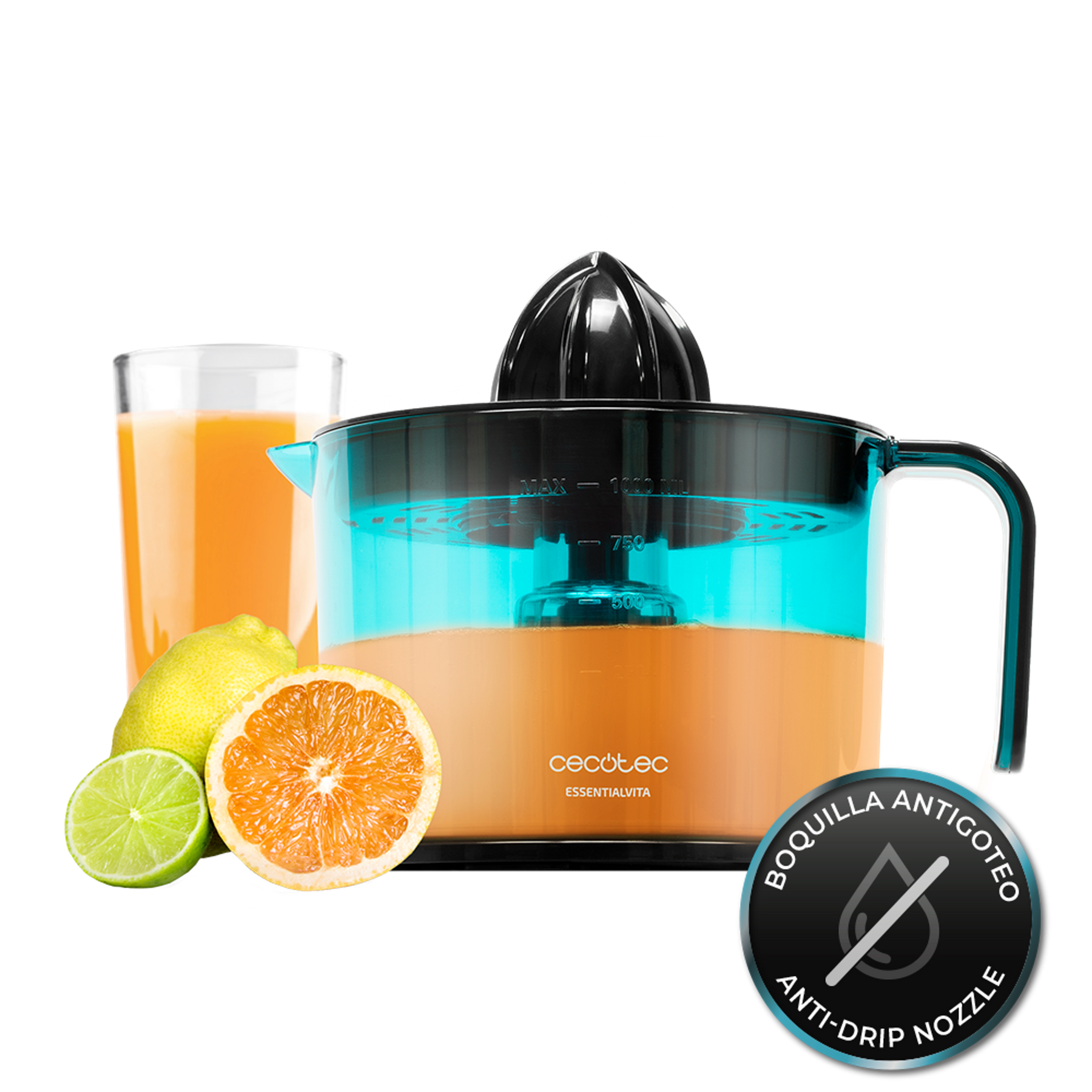 Cecotec Electric Citrus Juicer, Essential Vita, 500Ml, 45Watts, Black