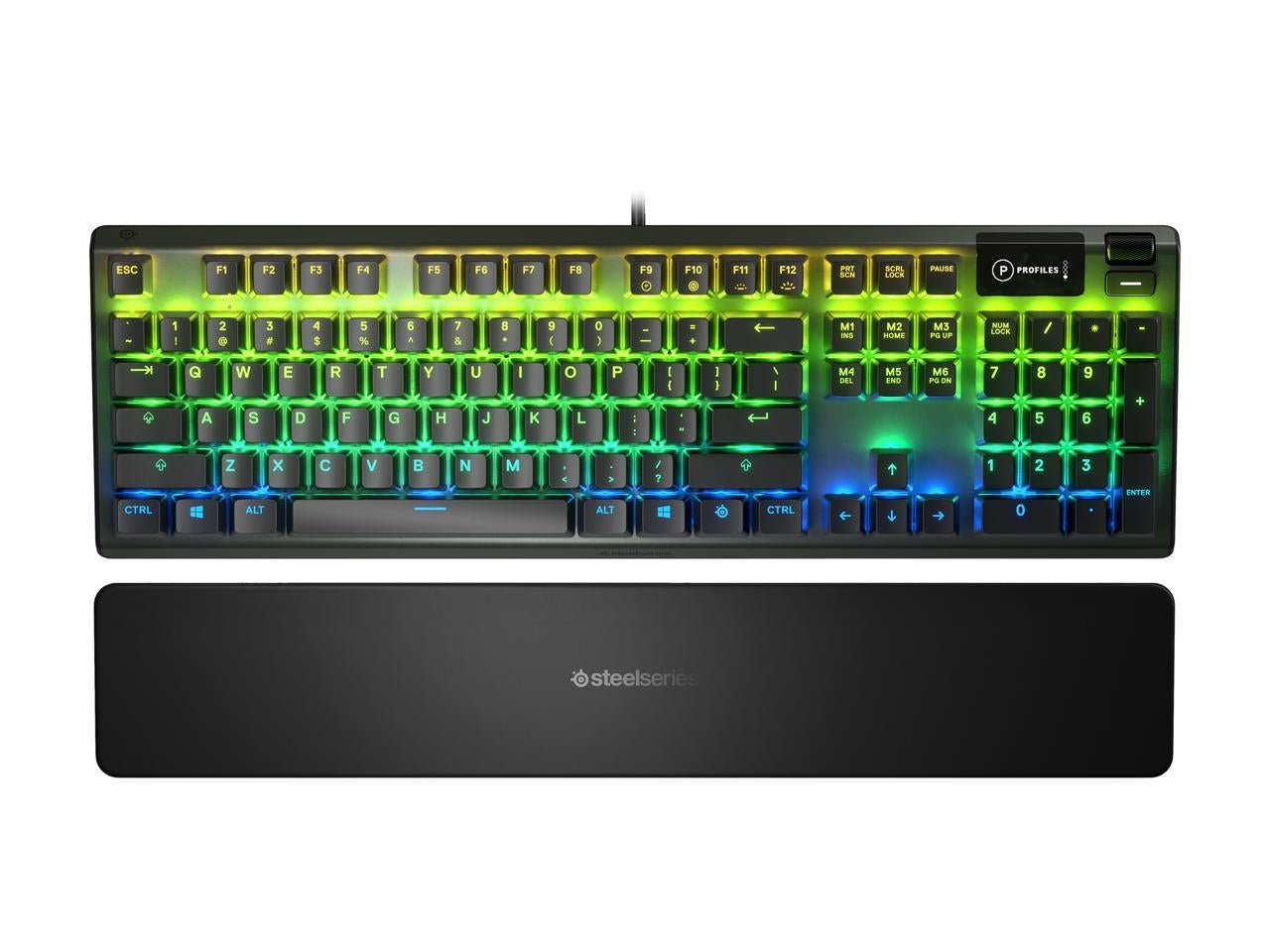 "64532/SteelSeries Apex 5 Hybrid Mechanical Gaming Keyboard – Per-Key RGB Illumination – Aircraft Gr Keyboard / Black / Wired