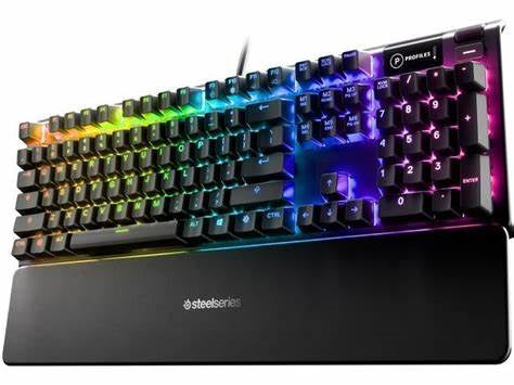 "64532/SteelSeries Apex 5 Hybrid Mechanical Gaming Keyboard – Per-Key RGB Illumination – Aircraft Gr Keyboard / Black / Wired