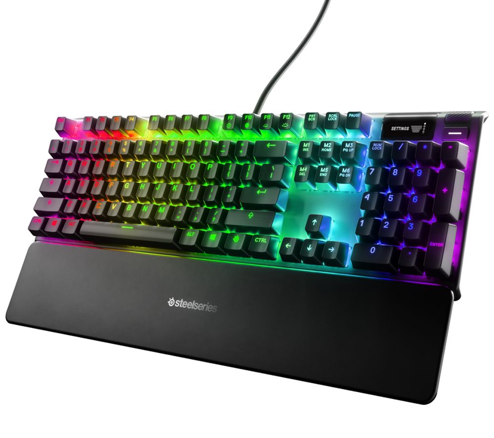 64636/SteelSeries Apex 7 Mechanical Gaming Keyboard – OLED Smart Display – USB Passthrough and Media