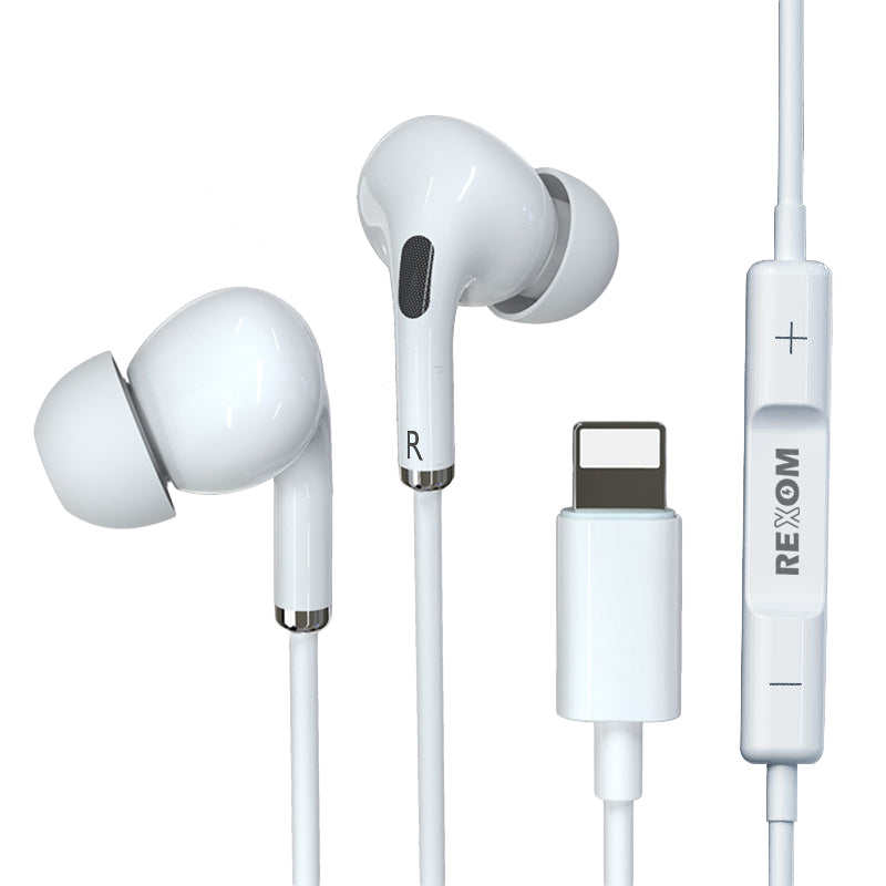 R.S31-L/REXOM Lightning Stereo Earphone White HiFi stereo sound earphone allows enjoying unique list rexom / White