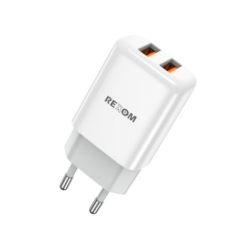 RCH.30-M /REXOM Dual Port USB Fast Charging Wall Charger with Micro Cable,White rexom / White