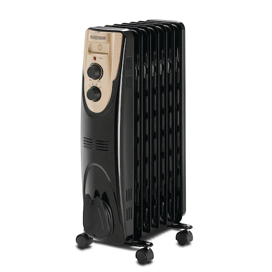 OR070D-B5 / Black+Decker 1500W 7 Fin Oil Radiator Heater , Black HEATER / 1500 WATTS